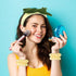 4 PCS Pineapple Face Wash Headband and Wristband Set, Creative Fuzzy Skincare Headbands Coral Fleece Hair Costume Accessories for Women Girls Wash...