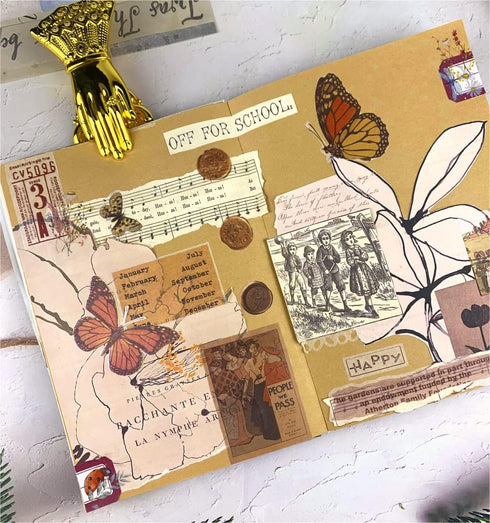 453 Pcs Vintage Stickers for Journaling Scrapbooking Supplies,Ephemera Pack with Scrapbook Papers Retro People Scrap booking Supplies Kit for Aest...