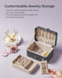 SONGMICS Jewelry Box, Travel Jewelry Case, 2-Layer Jewelry Holder Organizer, 4.6 x 6.3 x 3 Inches, Portable, Versatile Earring Storage, for Larger...