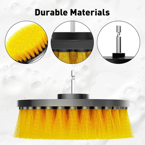 4Pack Drill Brush Attachment Set, Scrub Brush for Drill, Power Scrubber Brushes with Extended Attachment, All Purpose Drill Brush Cleaning Kit for...