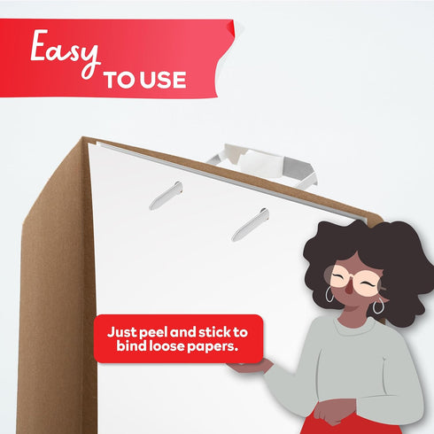 XFasten Self Adhesive Fasteners 2 Inch Capacity (100-Pack) Strong Adhesion Premium File Prong Fasteners 2 Inch for Folders | Durable Prong Fastene...