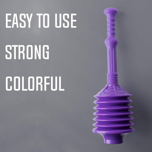 JS Jackson Supplies Professional Bellows Accordion Toilet Plunger, Thrust Plunge Removes Heavy Duty Clogs from Clogged Bathroom Toilets, Power Plu...