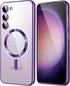 for Samsung Galaxy S23 Case, Covers for S23.Magnetic Metallic Glossy Slim Clear Luxury Soft Shockproof funda capa para for Galaxy S23 6.1 inch Com...