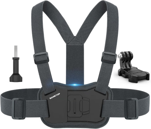 Sametop Chest Mount Harness Chesty Strap Compatible with GoPro Hero 12 11 10 9 8 7 6 5 Session AKASO DJI Osmo Action Cameras - Balance Stability a...