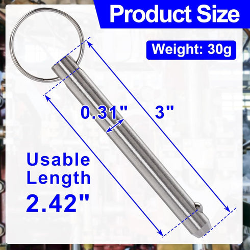 OIIKI Quick Release Pins, 1 Pack Fastener Diameter 5/16 inch(8mm) Usable Length: 2.42inch(61.5mm), Bimini Top Pin, Full 316 Stainless Steel Marine...
