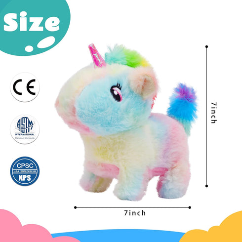 Cuteoy Walking Rainbow Unicorn Stuffed Animal Talking Wagging Nodding Educational Plush Toy Electric Interactive Animated Plushies for Girls Boys ...