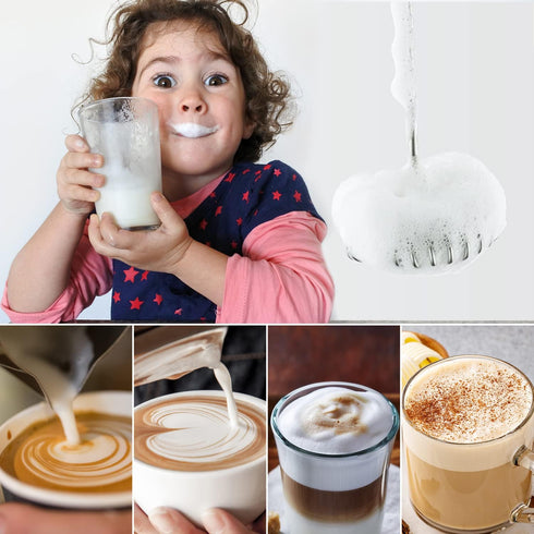Mini Electric Milk Whisk Frother,Food Grade Stainless Steel Handheld Milk Frother, Stand Battery Operated Frother Whisk for Coffee,Matcha, Hot Cho...