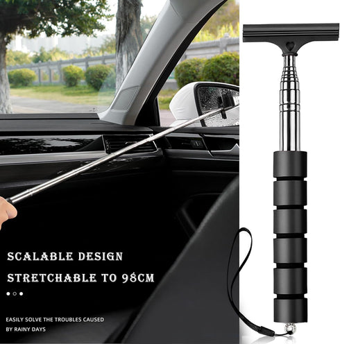 3 PCS Side Mirror Squeegee,Car Mirror Squeegee,Retractable Car Rearview Mirror Wiper,Portable Car Cleaning Tool for Rainy Foggy Weather,Universal ...