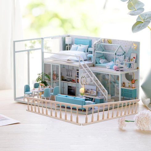Veemoon 2pcs House Railing Furniture Props Decoration Fence Wooden Armrest Mini Decors/Doll Miniature for Role- Play Model: Handrails Small Dollho...