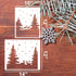 Christmas Stencils Large Xmas Forest Deer Stencil for Wood Christmas Winter Scene Stencil for Painting on Window Wall Canvas Paper...