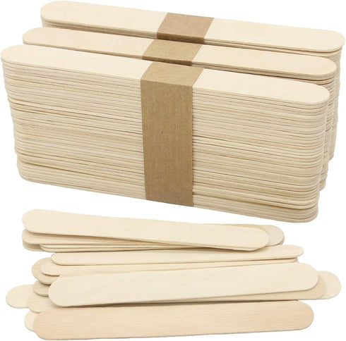 WISYOK 120 Pcs Wood Craft Sticks 5.9 Inch, Ice Cream Sticks, Jumbo Sticks, Popsicle Sticks, Ideal for Building Model, Kids Handicraft, and Creatin...