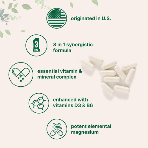 Magnesium Citrate 400mg with Vitamin D3 1000IU & B6, 240 Capsules | Elemental Mineral & Vitamins Complex | Combats Constipation, Supports Muscle, ...