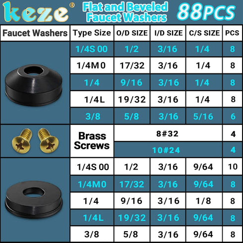 233 Pcs Plumbing and Faucet Washers Assortment Kit for Assorted Spigot Water Hose Bib Outside Garden faucet Splitter Gasket Leak Plumbes Valve Ste...