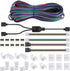 SUPERNIGHT 3528 2835 4 Pin 8mm LED Strip Connector, RGB Rope Lights Connector Kit, Gapless Solderless Clip, 32.8ft Extension Wire Cable, L Shape P...