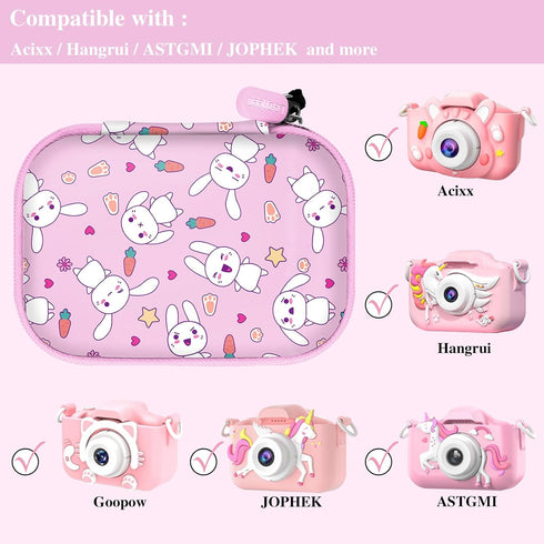 Leayjeen Kids Camera Case Compatible with Goopow/Mgaolo/CIMELR/Seckton/OZMI/Dylanto Kids Camera Toys, Easter Bunny Gifts for Toddlers Teens Girls ...