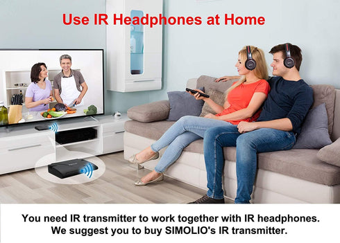 SIMOLIO IR Headphones for Car DVD, Infrared Headphones Kids Universal 2 Channel, Car Headphones Wireless with Bag & 3.5mm AUX Cord for Honda Odyss...