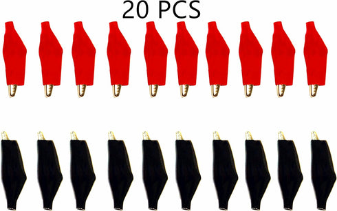 Alligator Clips Electrical Test Kit 1.77"/45mm Alligator Clip Clamps Jumper Helper with Protective Insulation Cover 20pcs...