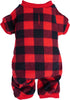 Pet Christmas Pajamas Red Black Buffalo Plaid Jumpsuit Dog Cat Soft Winter Clothes Puppy Doggie Checkered Sweater Apparel (Small)...