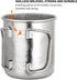 TiTo Titanium Cup Titanium Pot with Lid Ultralight Portable 300ml Foldable Handle Camping Tea Coffee Water Mug for Outdoor Backpacking Hiking Picn...