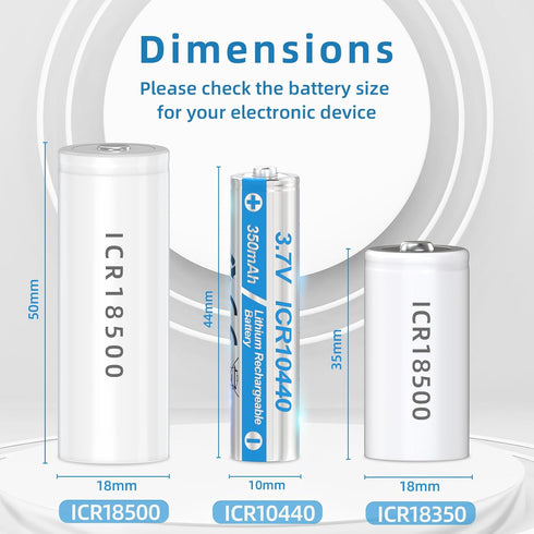 AAA Lithium Battery ICR 10440 Batteries 3.7 Volt 10440 Rechargeable Battery for Doorbells, Headlamps, Flashlights & More (4 Count (Pack of 1))...