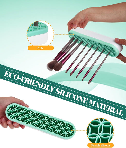 Silicone Makeup Brush Holder, Desktop Cosmetic Storage Box Organizer for Brush, Eyeliners, Cosmetic Tools, Pen, Pencil, Art Supplies, Painting Bru...