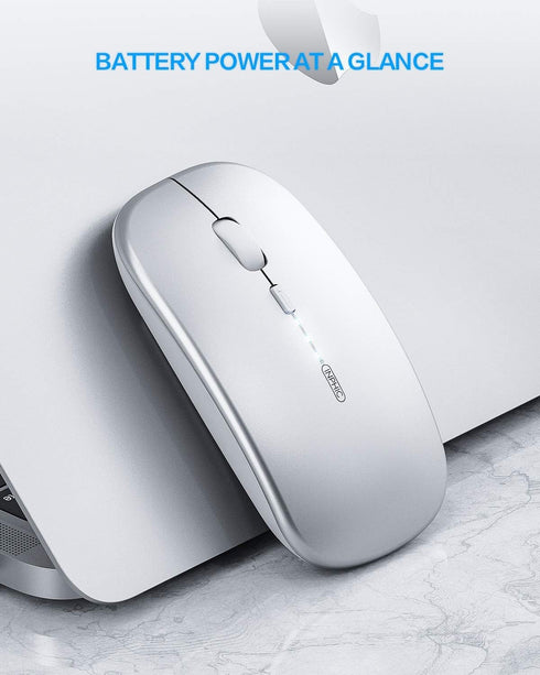 INPHIC Wireless Mouse Rechargeable, 700mAh, Slim 2.4G Silent Cordless Mouse, 1600 DPI with USB Receiver for Laptop PC Mac MacBook, Windows, Office...