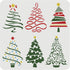 FINGERINSPIRE Christmas Tree Stencils 11.8x11.8 inch 6 Different Christmas Tree Pattern Stencils with Stars Stencils Template Plastic Reusable Tre...