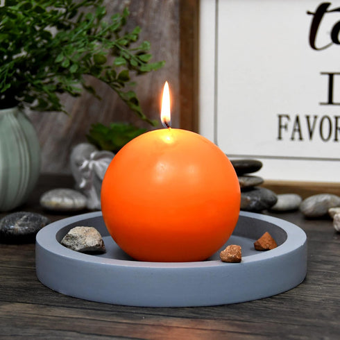 Zest Candle 2-Piece Ball Candles, 4-Inch, Orange...