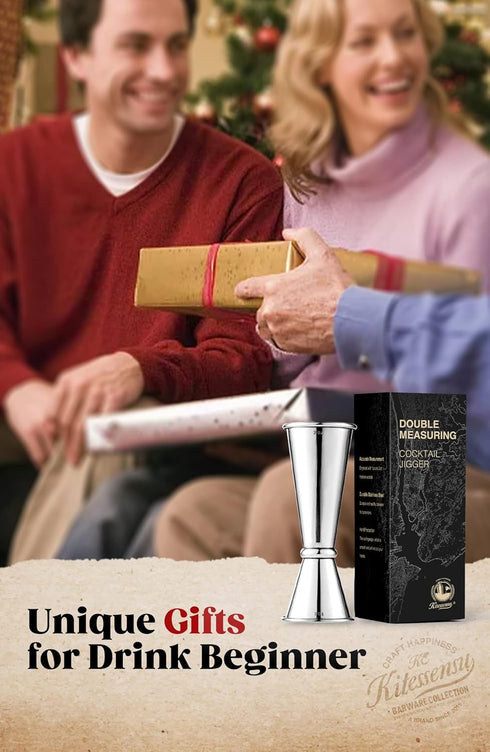 KITESSENSU Jigger for Bartending, Japanese Jigger 2 oz 1 oz with Measurements Inside, 18/8 Stainless Steel Cocktail Jiggers...