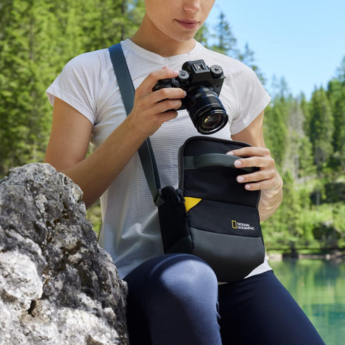 National Geographic Shoulder Bag Small, Camera Bag for DSLR and Mirrorless with Lens, and Accessories, Batteries, Cables, Adjustable Strap, Ultra-...