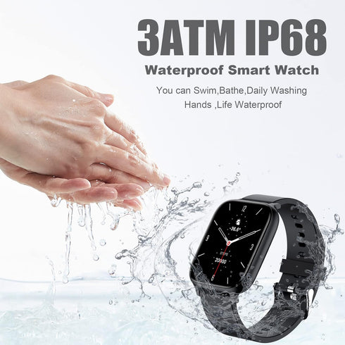 Smart Watch for Men Women Compatible with iPhone Samsung Android Phone 1.69 inch Full Touch Screen IP68 Waterproof Bluetooh Fitness Tracker Heart ...