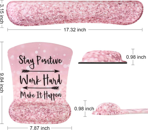 iCasso Pink Mouse Pad, Keyboard Wrist Rest and Mouse Wrist Rest Pad, Memory Foam, Ergonomic Support, Easy Typing and Relieve Wrist Pain, Perfect f...