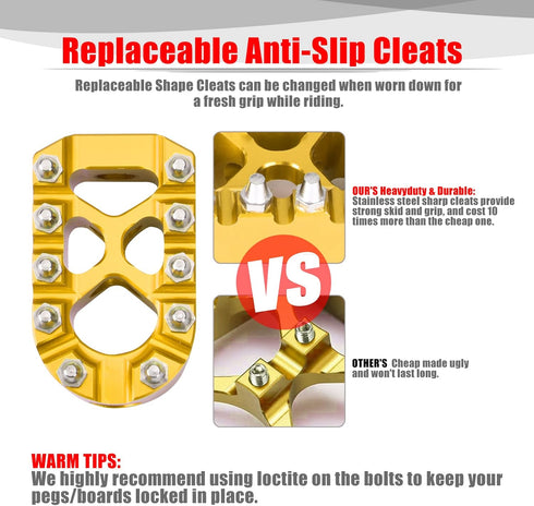 Goldfire Anti-Skid Gear Knurled Motorcycle Shifter Peg Shift Peg 360° Roating MX Chopper Bobber Style for H-D Touring Softail Sportster Dyna (Gold...