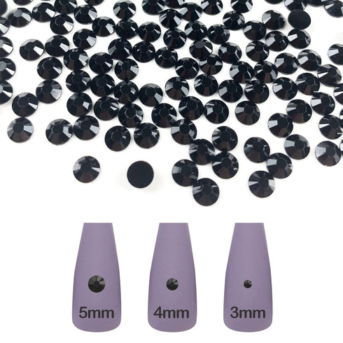 3000Pcs Resin Rhinestones,AB Round Flatback Jelly Rhinestones for DIY Crafts Face Makeup Cups (3MM Black)...