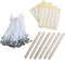 MILIVIXAY 3.5" Candle Wick Bundle: 100PCS Candle Wicks, 100PCS Candle Wick Stickers and 6PCS Wooden Candle Wick Holders - Wicks Coated with Paraff...