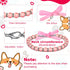 4 Pcs Pink Dog Collar Spiked Studded Dog Collars Pearls Dog Necklace Dog Collar with Rhinestone Bow Knot Crystal Diamond Colorful Flower Bling Gir...
