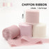 4 Rolls Pink Chiffon Ribbon 1.5" X 6.5Yd Pink & Cream Fringe Chiffon Wedding Silk Handmade Ribbon for Bridal Bouquets Wedding Invitations DIY Deco...