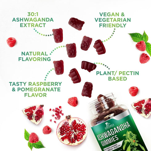 Ashwagandha Gummies for Women & Men, 3000mg Equivalent, Vegan, Plant Based, Non-GMO, Gluten-Free & Gelatin Free, Ashwagandha Supplement for Natura...