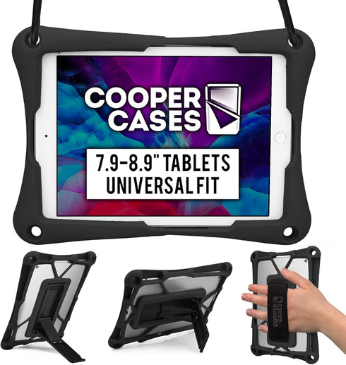 Cooper Trooper Rugged Case for 7.9, 8, 8.4, 8.7, 8.9" Tablets | Tough Bumper Protective Shock Proof Kids Holder Carrying Cover Bag, Stand, Strap...