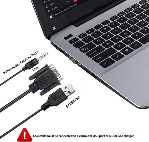 VGA to HDMI Adapter Cable, 4ft with Audio for PC, Laptop to Monitor, Display, HDTV...