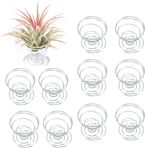 10 Pcs Air Plant Holder Tillandsia Metal Spring Stand Metal Holder Tabletop Planter Display...