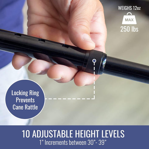 DMI Walking Cane and Walking Stick for Adult Men and Women, FSA Eligible, Lightweight and Adjustable, Ergonomic Hand Grip and Wrist Strap...