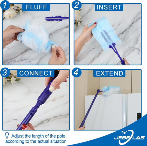 JEBBLAS Disposable Dusters Refills, Heavy Duty Electrostatic Duster Head, Total 30 Count...