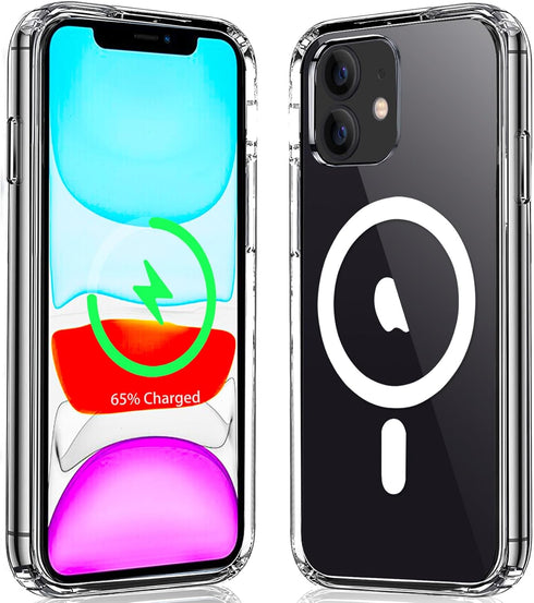 Magnetic Case Compatible with iPhone 11 Case, Compatible with MagSafe Wireless Charging, Transparent Anti-Scratch Back Shockproof Protective Slim ...