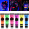 6 Pcs Glow in Dark Face Body Paint,Neon Fluorescent Blacklight Glow Face Makeup Set,Washable & Quicker Dry Neon Face Body Paint for Party Supplies...