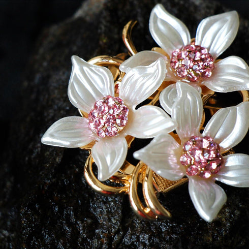 Brooch Pin for Women Stylish Flowers Brooch with Created Crystal 17.6g | Brooches and Pins for Women | Flower Brooch | Flower Pins | Brooch for Wo...