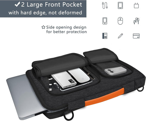 15.6-16 inch Laptop Case Sleeve, Waterproof Shock-Resistant Lightweight Shoulder Bag, 360° Protective Notebook Briefcase Compatible with 16 16.2 i...