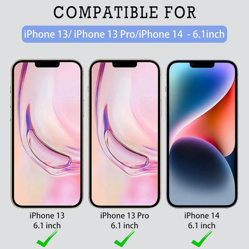 Privacy Screen Protector with Front Slide Camera Cover Compatible for Phone 13/13 Pro/Phone 14, Anti-Spy Tempered Glass Screen Protection and Spy ...
