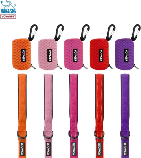 Best Pet Supplies 2-Pack Dog Poop Bag Holder Leash Attachment, Color, Reusable Mesh Dispenser Pouch for Travel, Walking, Park, and Outdoor Use, So...