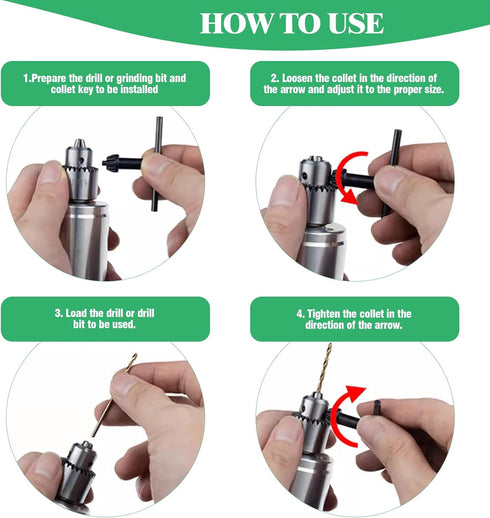 6Pcs Carbon Steel Drill Chuck Key Wrench Set, 3/4" 5/8" 1/2" 3/8" 1/4" Electric Drill Clamping Tool and 4 in 1 Steel Drills Chuck Key for Drill Po...